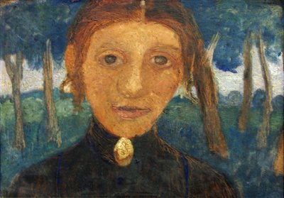 Self-Portrait with Landscape in Front of Trees by Paula Modersohn Becker